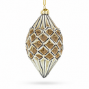 Geometric Vintage-Style Rhombus Finial Glass Christmas Ornament