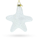 Radiant White Star "Love" Glass Christmas Ornament