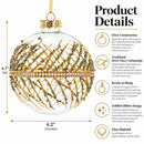Golden Glitters on Clear Glass Ball Glass Christmas Ornament
