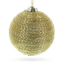 Beaded Gold Glass Ball -Glass Christmas Ornament
