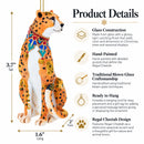 Regal Cheetah Glass Christmas Ornament