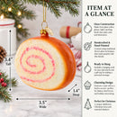 Cake Roll Glass Christmas Ornament