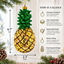 Shiny Pineapple Glass Christmas Ornament