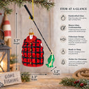Fisherman Jacket and Rod Glass Christmas Ornament