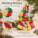 Sleigh Full of Gifts Glass Christmas Ornament