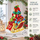 Sleigh Full of Gifts Glass Christmas Ornament