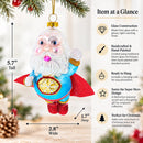 Santa the Super Hero Glass Christmas Ornament