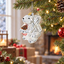 Silver Squirrel Retro Glass Christmas Ornament