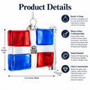Waving Flag of Dominican Republic Glass Christmas Ornament