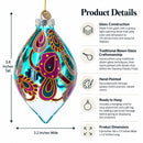 Teardrop Paisley Finial Glass Christmas Ornament