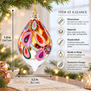 Copper Paisley Teardrop Glass Christmas Ornament