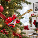 Red Electric Guitar Glass Christmas Ornament
