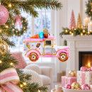 Ice Cream Truck Glass Christmas Ornament