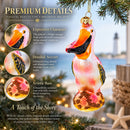 Standing Pelican Glass Christmas Ornament