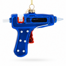 Craftsman's Blue Glue Gun Glass Christmas Ornament