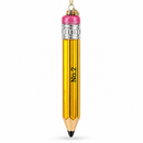 Pencil Glass Christmas Ornament