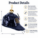 U.S. Veteran Honor Cap Glass Christmas Ornament