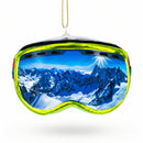 Mountain View Ski Goggles Glass Christmas Ornament