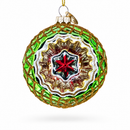 Green Starburst Indent Glass Christmas Ornament