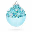 Sequins and Net Overlay Glass Ball Christmas Ornament