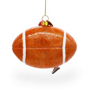 Football Player Glass Christmas Ornament