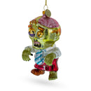 Zombie in Formal Attire Glass Christmas Ornament