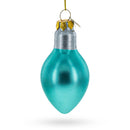 Shimmering Blue Light Bulb Glass Christmas Ornament