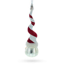 Santa with Quirky Twisted Hat Glass Christmas Ornament