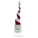 Santa with Quirky Twisted Hat Glass Christmas Ornament