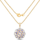 14K Yellow Gold Plated 2.38 Carat Genuine Tanzanite .925 Sterling Silver Pendant