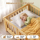 Montessori Floor Bed with Safety Guardrails - Pine Wood