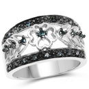 0.31 Carat Genuine Blue Diamond .925 Sterling Silver Ring