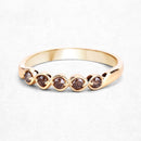 0.19 Carat Genuine Champagne Diamond 14K Yellow Gold Ring (I1-I2)