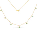 0.90 Carat Genuine Zambian Emerald 10K Yellow Gold Necklace