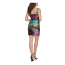 Guess Womens Purple Sequined Color Block Sleeveless, Size 2