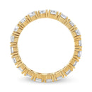 14K Yellow Gold 2.00 Cttw Shared Prong Set Round Cut Diamond Eternity Band (J-K Color, VS1-VS2 Clarity) - Ring Size 6.75