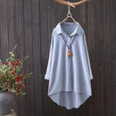 Women's Mid-length Loose Long Sleeve Cotton Shirt