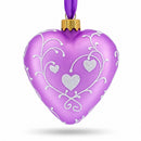 I Love Cats Glass Heart Christmas Ornament