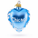 Chicago Glass Heart Christmas Ornament