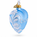 Chicago Glass Heart Christmas Ornament
