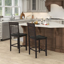 Dining Chair Set of 2 with Footrests and Solid Wood Frame