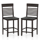 Dining Chair Set of 2 with Footrests and Solid Wood Frame