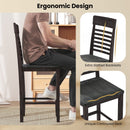 Dining Chair Set of 2 with Footrests and Solid Wood Frame