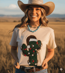 Christmas Cactus Sequins Patch Tee