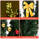 6 Feet Artificial Cactus PVC Christmas Tree with LED Lights and Ball Ornaments