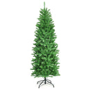 6 Feet PVC Hinged Pre-lit Artificial Fir Pencil Christmas Tree with 150 Lights