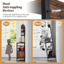 Coffee Bar Cabinet with S-Shaped Hooks and Wine Bottle Holders