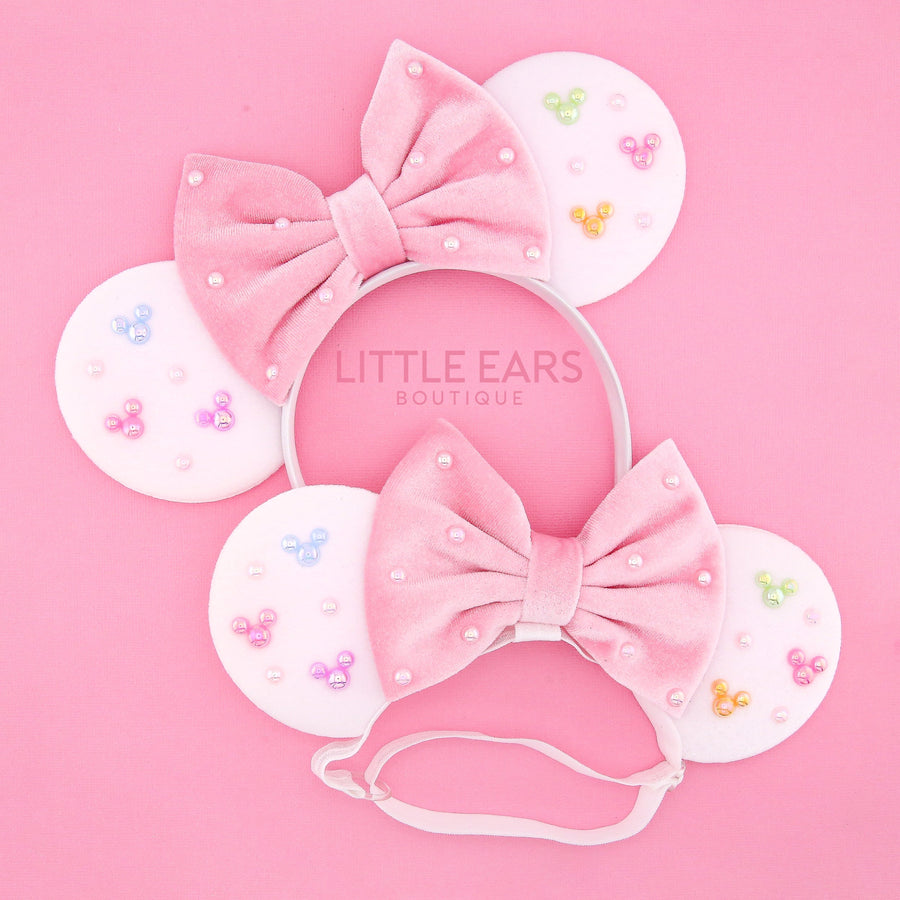 Mickey Pearls Velvet Mommy & Me Ears