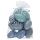 Set of 12 Pastel Blue Plastic Easter Egg Ornaments 2.35 Inches