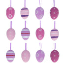 Bag of 12 Miniature Pastel Purple Plastic Easter Egg Ornaments 1.5 Inches